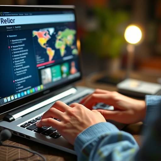 Imagen ilustrativa de una persona usando un teclado para navegar por un sitio web, resaltando la importancia de la navegación por teclado para la accesibilidad.
